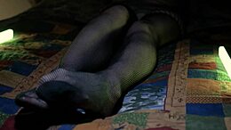 Seductive housewife reveals her fetish for nylon stockings