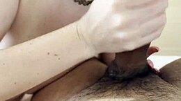 Nerdy teen with glasses swallows big black cock