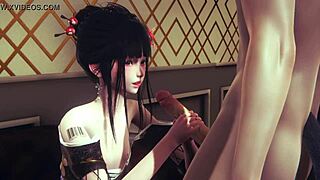 Asian sissy gets a creampie in Yaoi femboy game