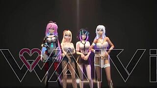 3D VRChat experience with an anime blow job with the help of an elfie love