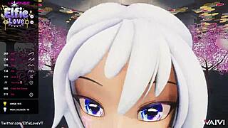 3D VRChat experience with an anime blow job with the help of an elfie love