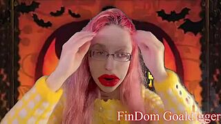 Femdom and face fetish in a Halloween themed fantasy