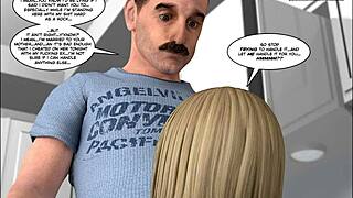 A comic in 3D called The Fall of Innocence #1718 with mature themes