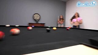 Lesbian college girls scissor and climax by the pool