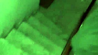 Couple enjoys intimate moments on the stairs